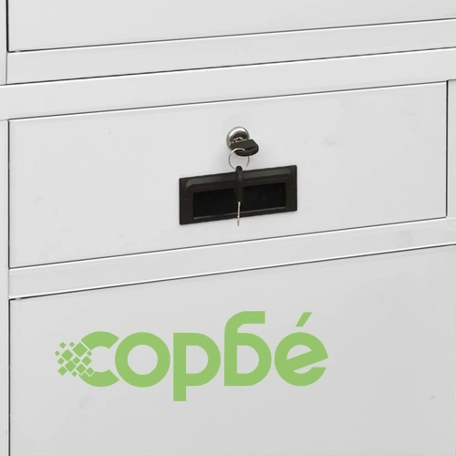 Офис шкаф, светлосив, 90x40x180 см, стомана и закалено стъкло на топ цена от sorbe.bg Офис шкаф, светлосив, 90x40x180 см, стомана и закалено стъкло ➤ топ цена ➤ sorbe.bg