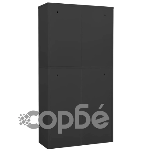 Офис шкаф, антрацит, 90x40x180 см, стомана и закалено стъкло на топ цена от sorbe.bg Офис шкаф, антрацит, 90x40x180 см, стомана и закалено стъкло ➤ топ цена ➤ sorbe.bg