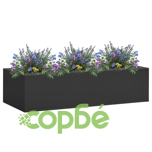 Офис кутия за цветя, антрацит, 90x40x23 см, стомана на топ цена от sorbe.bg Офис кутия за цветя, антрацит, 90x40x23 см, стомана ➤ топ цена ➤ sorbe.bg