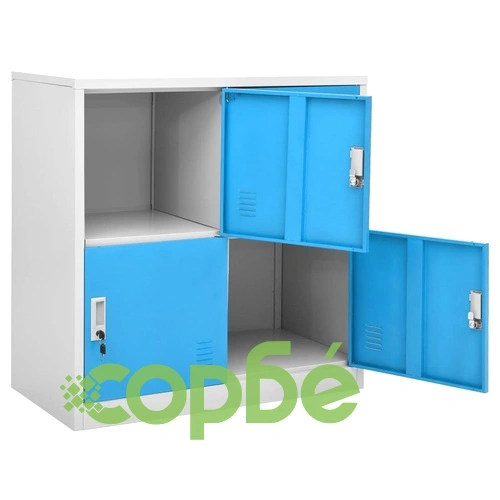 Заключващ се шкаф, светлосиво и синьо, 90x45x92,5 см, стомана на топ цена от sorbe.bg Заключващ се шкаф, светлосиво и синьо, 90x45x92,5 см, стомана ➤ топ цена ➤ sorbe.bg