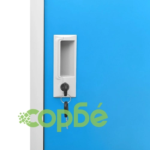 Заключващ се шкаф, светлосиво и синьо, 90x45x92,5 см, стомана на топ цена от sorbe.bg Заключващ се шкаф, светлосиво и синьо, 90x45x92,5 см, стомана ➤ топ цена ➤ sorbe.bg
