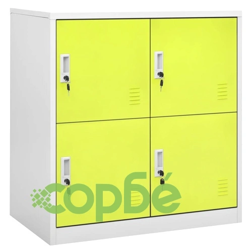 Заключващ се шкаф, светлосиво и зелено, 90x45x92,5 см, стомана на топ цена от sorbe.bg Заключващ се шкаф, светлосиво и зелено, 90x45x92,5 см, стомана ➤ топ цена ➤ sorbe.bg