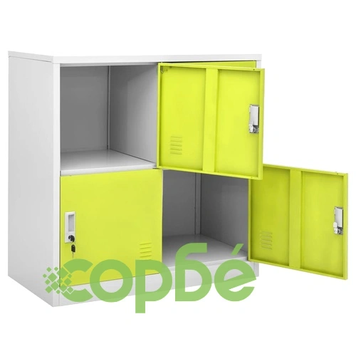 Заключващ се шкаф, светлосиво и зелено, 90x45x92,5 см, стомана на топ цена от sorbe.bg Заключващ се шкаф, светлосиво и зелено, 90x45x92,5 см, стомана ➤ топ цена ➤ sorbe.bg