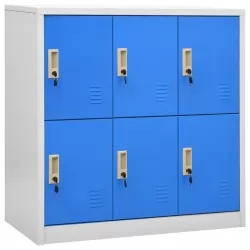 Заключващ се шкаф, светлосиво и синьо, 90x45x92,5 см, стомана
