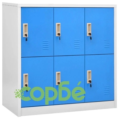 Заключващ се шкаф, светлосиво и синьо, 90x45x92,5 см, стомана на топ цена от sorbe.bg Заключващ се шкаф, светлосиво и синьо, 90x45x92,5 см, стомана ➤ топ цена ➤ sorbe.bg