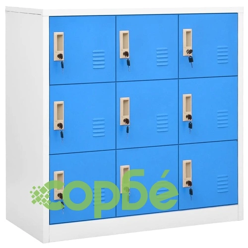 Заключващ се шкаф, светлосиво и синьо, 90x45x92,5 см, стомана на топ цена от sorbe.bg Заключващ се шкаф, светлосиво и синьо, 90x45x92,5 см, стомана ➤ топ цена ➤ sorbe.bg