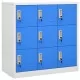 Заключващ се шкаф, светлосиво и синьо, 90x45x92,5 см, стомана