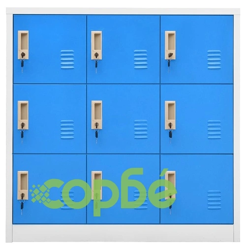 Заключващ се шкаф, светлосиво и синьо, 90x45x92,5 см, стомана на топ цена от sorbe.bg Заключващ се шкаф, светлосиво и синьо, 90x45x92,5 см, стомана ➤ топ цена ➤ sorbe.bg