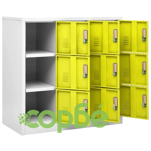 Заключващ се шкаф, светлосиво и зелено, 90x45x92,5 см, стомана на топ цена от sorbe.bg Заключващ се шкаф, светлосиво и зелено, 90x45x92,5 см, стомана ➤ топ цена ➤ sorbe.bg