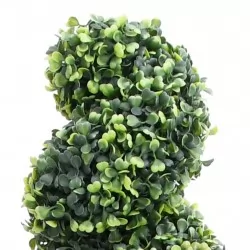Изкуствен чемшир спираловидно растение със саксия зелен 117 см