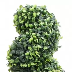 Изкуствен чемшир спираловидно растение със саксия зелен 89 см