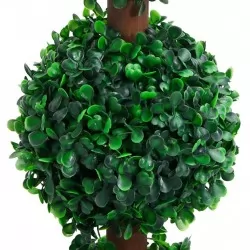 Изкуствен чемшир във формата на топка със саксия зелен 90 см