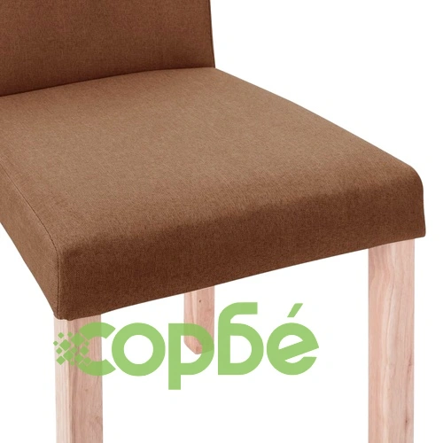 Трапезни столове, 4 бр, кафяви, текстил ➤ топ цена ➤ sorbe.bg