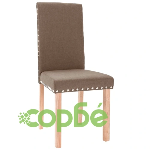Трапезни столове, 4 бр, таупе, текстил ➤ топ цена ➤ sorbe.bg