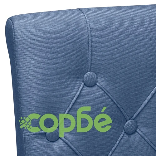 Трапезни столове, 2 бр, сини, текстил ➤ топ цена ➤ sorbe.bg