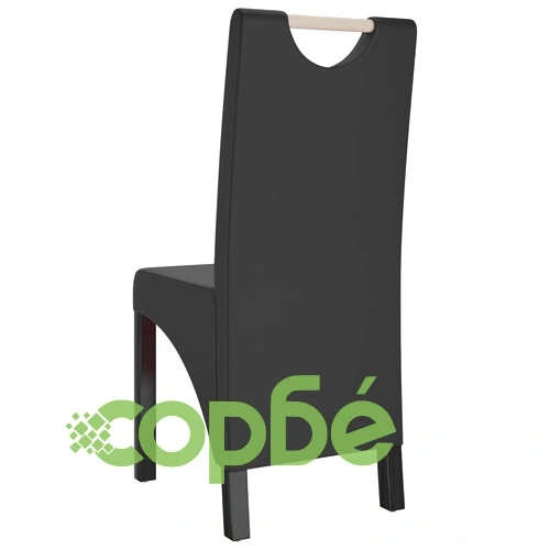 Трапезни столове, 2 бр, черни, изкуствена кожа ➤ топ цена ➤ sorbe.bg
