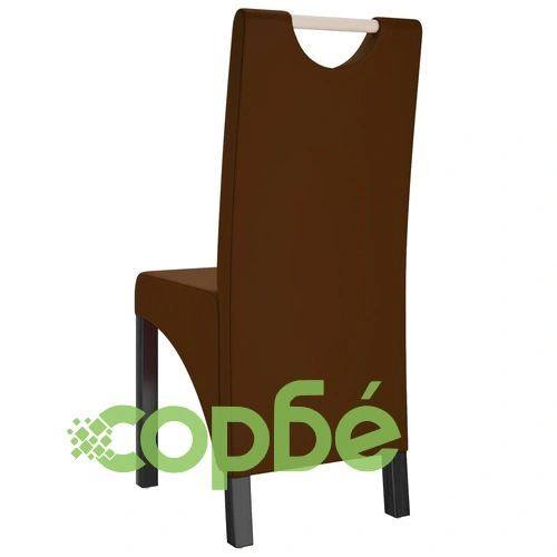 Трапезни столове, 2 бр, кафяви, изкуствена кожа ➤ топ цена ➤ sorbe.bg
