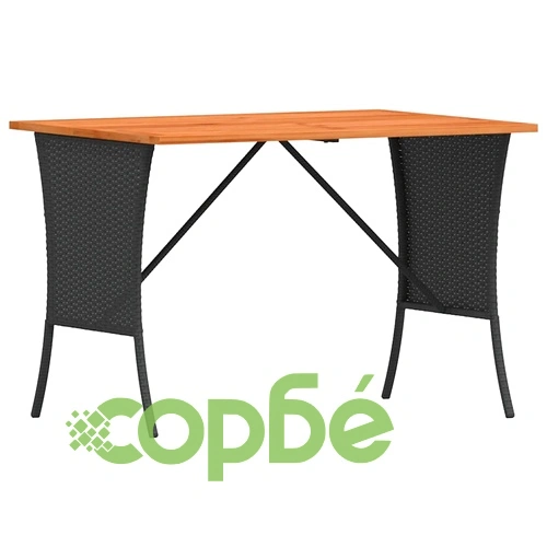 Градински комплект с възглавници, 5 части, черен полиратан ➤ топ цена ➤ sorbe.bg