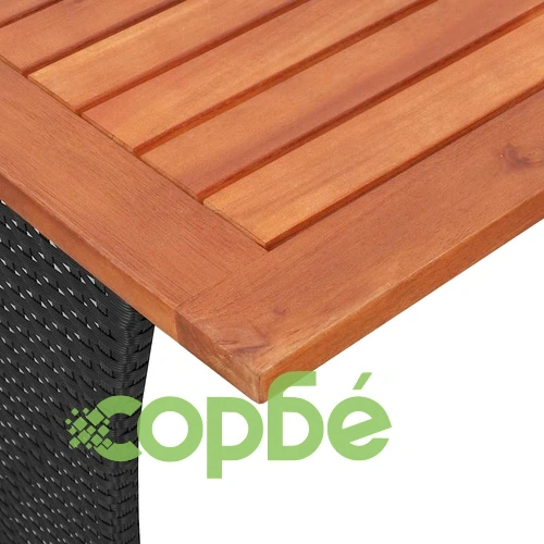 Градински комплект с възглавници, 5 части, черен полиратан ➤ топ цена ➤ sorbe.bg