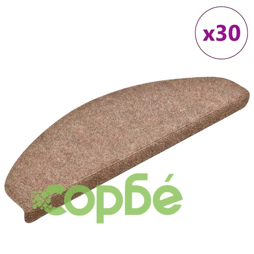 Изтривалки за стълби, самозалепващи се, 30 бр., 65x21x4 см, бежови, полукръгли, големи ➤ топ цена ➤ sorbe.bg