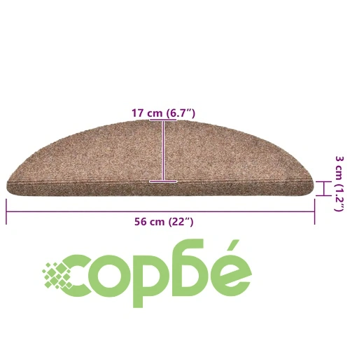 Изтривалки за стълби, самозалепващи се, 30 бр., 56x17x3 см, бежови, полукръгли ➤ топ цена ➤ sorbe.bg