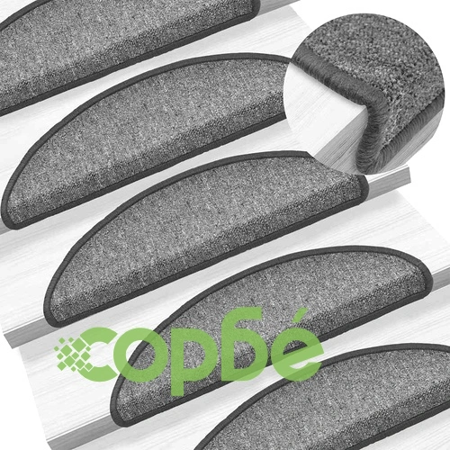 Изтривалки за стълби, 30 бр., 56x17x3 см, тъмносиви, полукръгли ➤ топ цена ➤ sorbe.bg