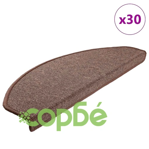 Изтривалки за стълби, 30 бр., 65x24x4 см, кафеенокафяви, полукръгли, големи ➤ топ цена ➤ sorbe.bg