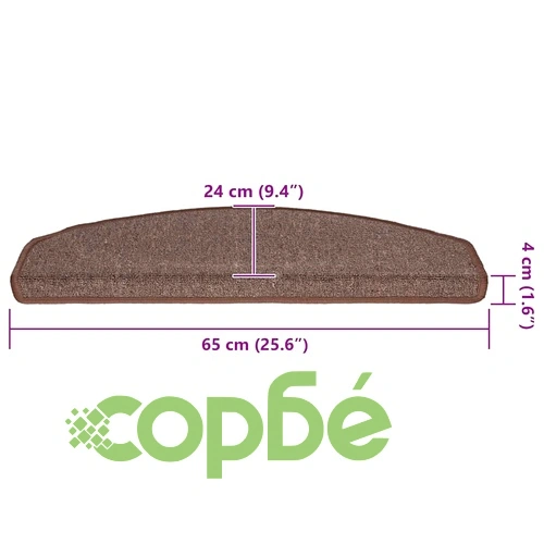 Изтривалки за стълби, 30 бр., 65x24x4 см, кафеенокафяви, полукръгли, големи ➤ топ цена ➤ sorbe.bg