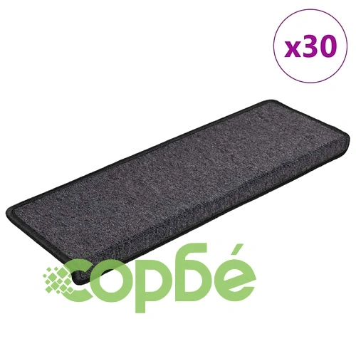 Изтривалки за стълби, 30 бр., 65x21x4 см, антрацит, правоъгълен ръб ➤ топ цена ➤ sorbe.bg