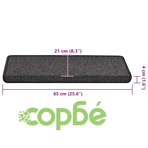 Изтривалки за стълби, 30 бр., 65x21x4 см, антрацит, правоъгълен ръб ➤ топ цена ➤ sorbe.bg