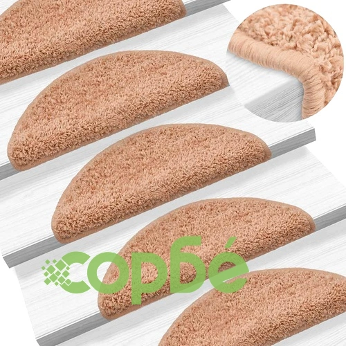 Изтривалки за стълби, 30 бр., 56x17x3 см, бежови, полукръгли ➤ топ цена ➤ sorbe.bg