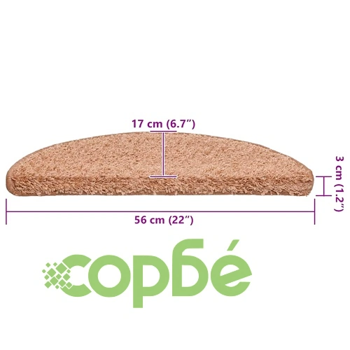 Изтривалки за стълби, 30 бр., 56x17x3 см, бежови, полукръгли ➤ топ цена ➤ sorbe.bg