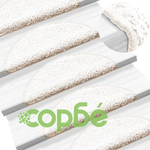 Изтривалки за стълби, 30 бр., 56x17x3 см, бели, полукръгли ➤ топ цена ➤ sorbe.bg