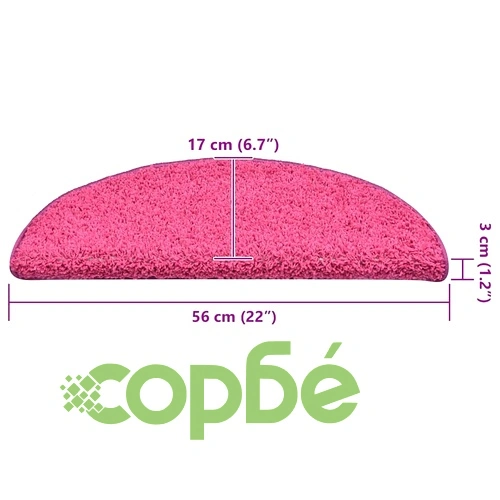 Изтривалки за стълби, 30 бр., 56x17x3 см, розови, полукръгли ➤ топ цена ➤ sorbe.bg