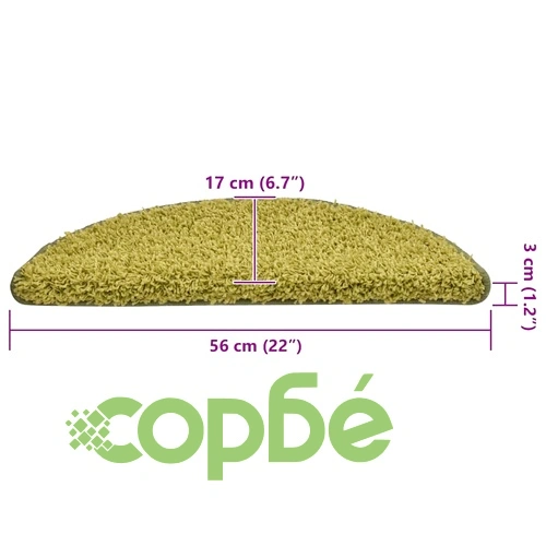 Изтривалки за стълби, 30 бр., 56x17x3 см, зелени, полукръгли ➤ топ цена ➤ sorbe.bg