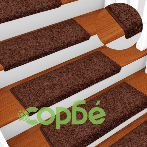 Изтривалки за стълби, 30 бр., 65x21x4 см, кафяви, с правоъгълен кант ➤ топ цена ➤ sorbe.bg