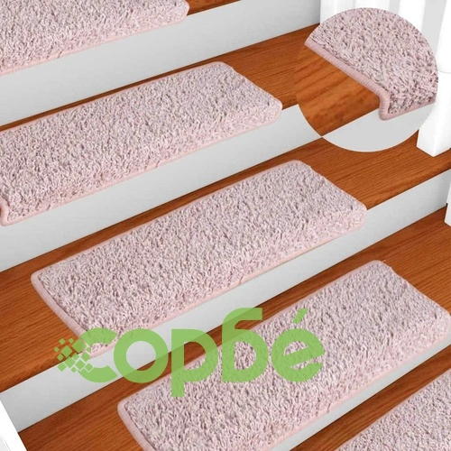 Изтривалки за стълби, 30 бр., 65x21x4 см, бели и розови, правоъгълни, кант ➤ топ цена ➤ sorbe.bg