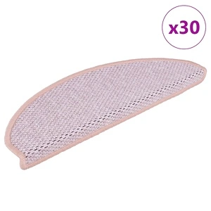 Самозалепващи стелки за стълби вид сизал 30бр 65x21x4 см розово