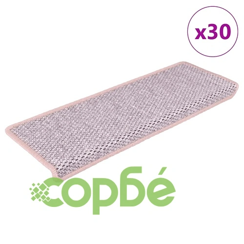 Самозалепващи стелки за стълби вид сизал 30бр 65x21x4 см розово ➤ топ цена ➤ sorbe.bg