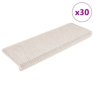 Самозалепващи стелки за стълби вид сизал 30бр 65x21x4см кремави