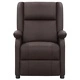 Реклайнер стол, кафяв, естествена кожа