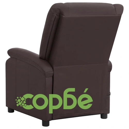 Реклайнер стол, кафяв, естествена кожа ➤ топ цена ➤ sorbe.bg