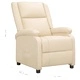 Реклайнер стол, кремав, естествена кожа