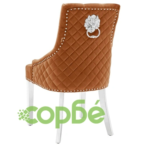 Трапезни столове, 2 бр, кафяви, кадифе ➤ топ цена ➤ sorbe.bg