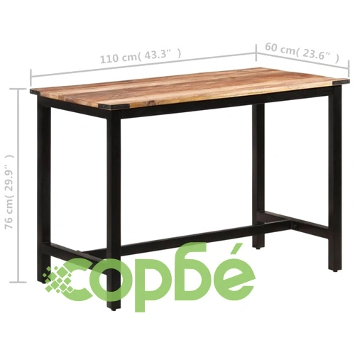 Трапезна маса, 110x60x76 cм, мангово дърво масив ➤ топ цена ➤ sorbe.bg