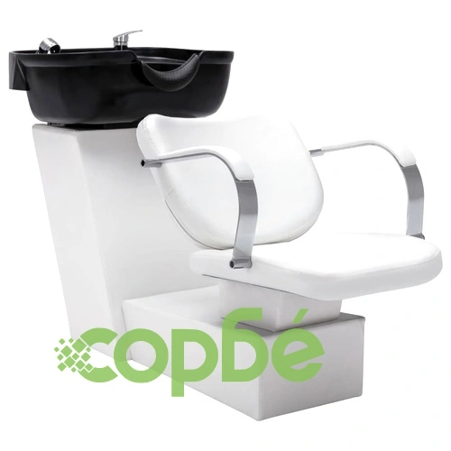 Измивна колона, бяло и черно, 137x59x82 см, изкуствена кожа ➤ топ цена ➤ sorbe.bg