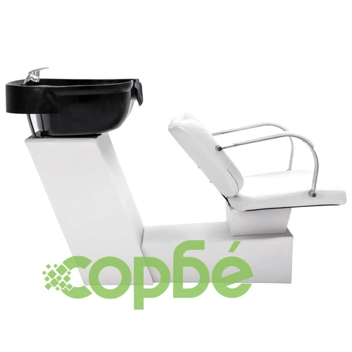 Измивна колона, бяло и черно, 137x59x82 см, изкуствена кожа ➤ топ цена ➤ sorbe.bg