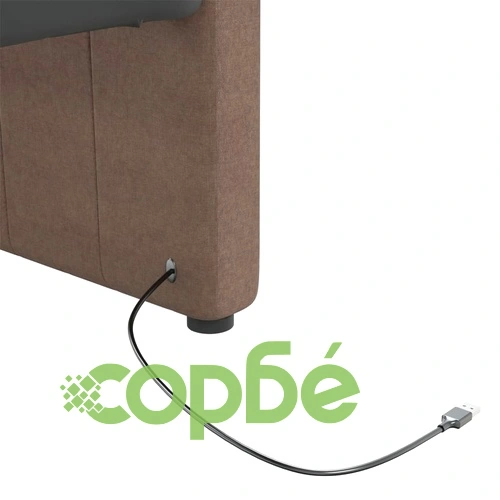 Дневно легло, USB, Таупе, текстил, 90х200 см ➤ топ цена ➤ sorbe.bg
