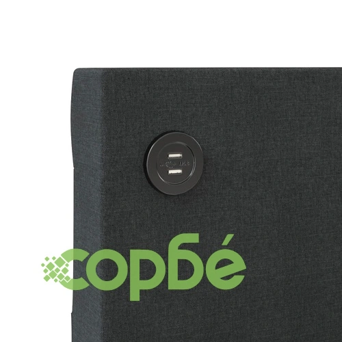Дневно легло, USB, черно, текстил, 90х200 см ➤ топ цена ➤ sorbe.bg