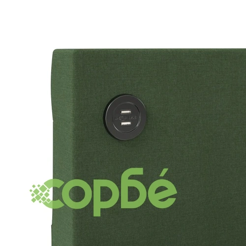 Дневно легло, USB, Тъмнозелен, текстил, 90х200 см ➤ топ цена ➤ sorbe.bg